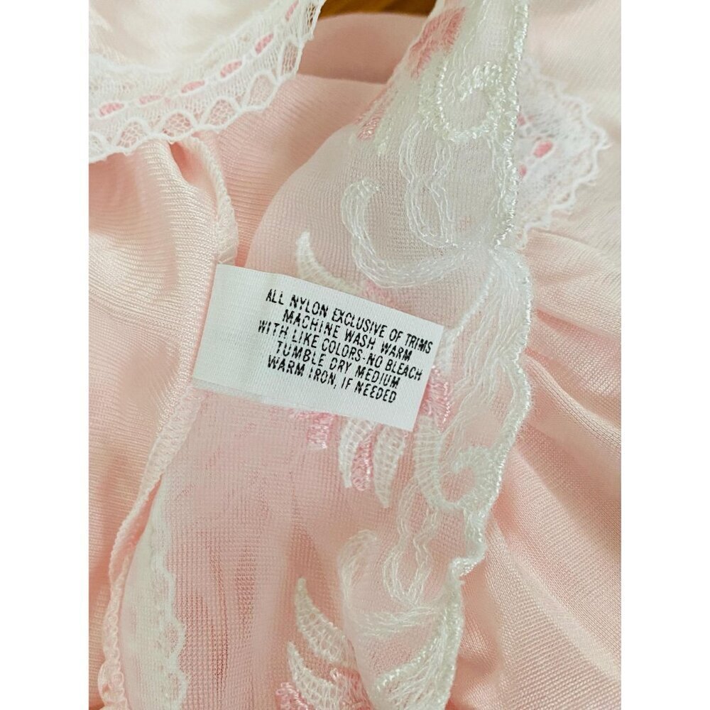 Vtg NWT Shadowline Nightgown with Embroidered Detail, Size S, Light Pink - Picture 7 of 9